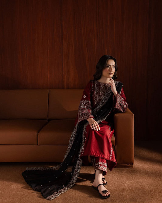 Batik Most Demanding Embroidery Dhanak 3 Piece Unstitched Dress