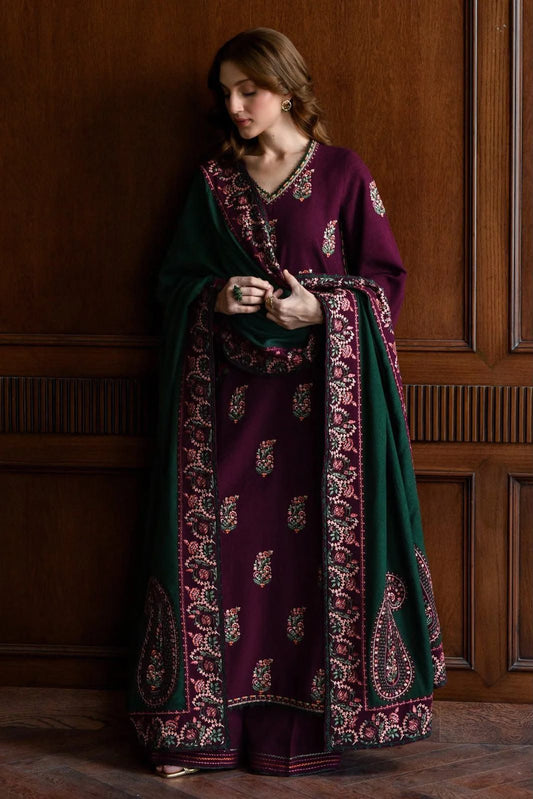 Batik Brand Most Popular Design With Heavy Embroidery Dhanak Unstitch Premium Quality Fabric 3Pc Dress