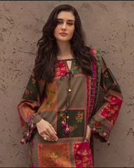 Shemoz Silk Printed With Printed Chiffon Dupatta 3 Piece