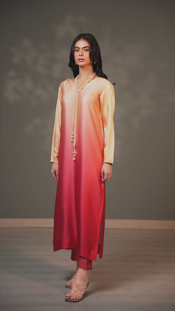 LULUSAR-SHEMOZ SILK 3 PIECE UNSTITCHED DRESS