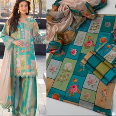 Shemoz Silk Printed With Printed Chiffon Dupatta 3 Piece