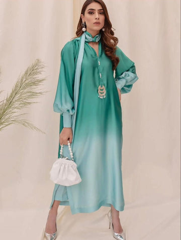 LULUSAR-SHEMOZ SILK 3 PIECE UNSTITCHED DRESS