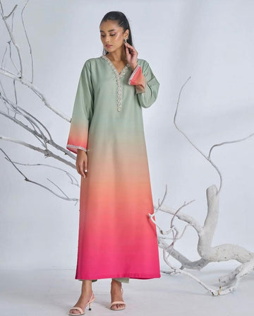 LULUSAR-SHEMOZ SILK 3 PIECE UNSTITCHED DRESS