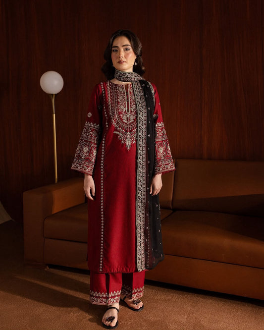 Batik Most Demanding Embroidery Dhanak 3 Piece Unstitched Dress