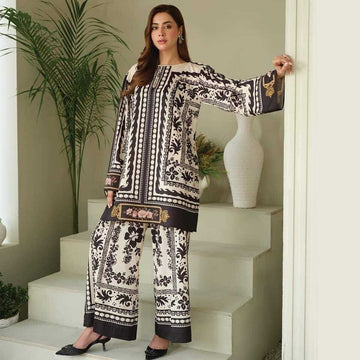 LULUSAR-SHEMOZ SILK 3 PIECE UNSTITCHED DRESS