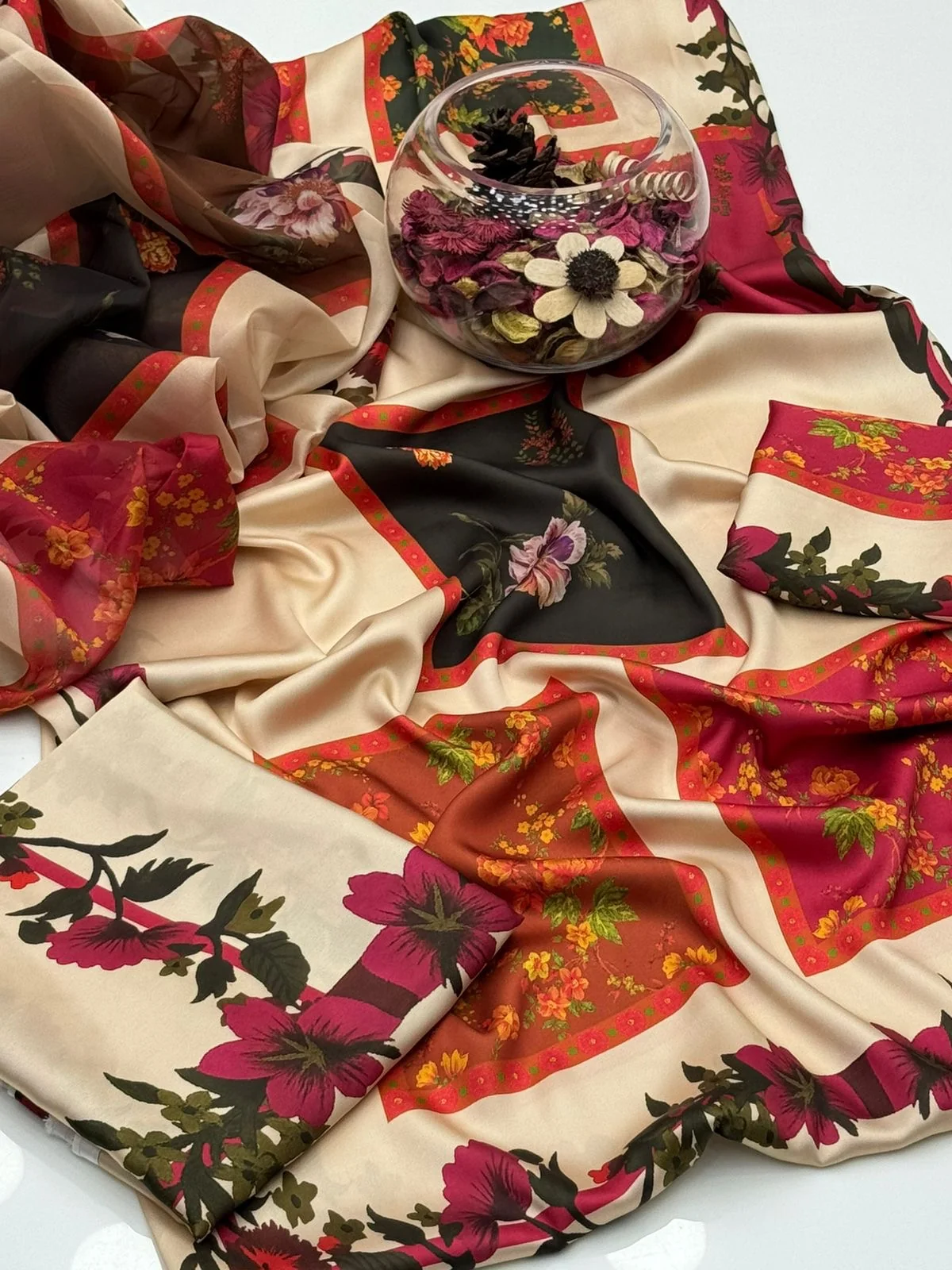 Shemoz Silk Printed With Printed Chiffon Dupatta 3 Piece