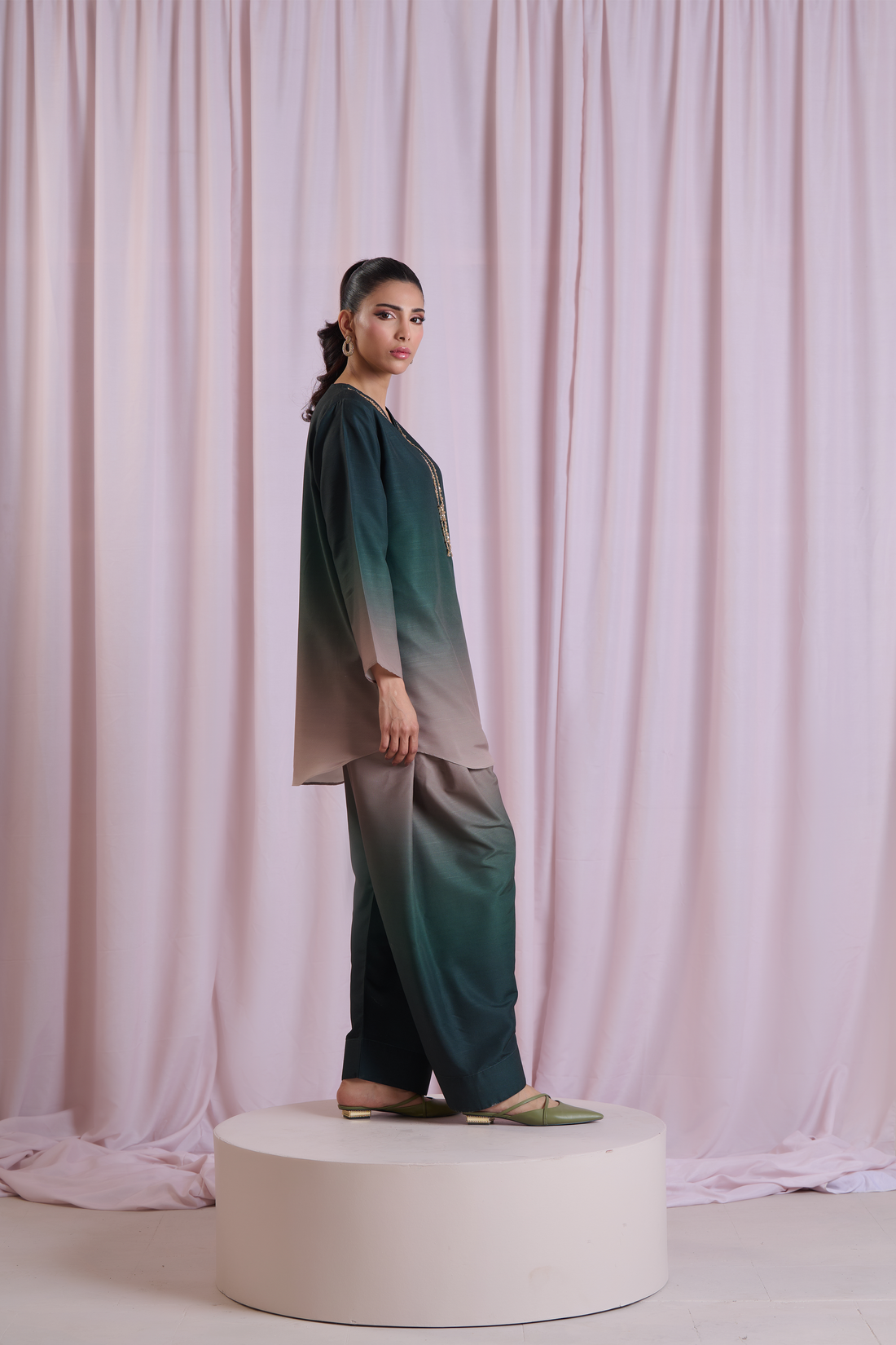 LULUSAR-SHEMOZ SILK 3 PIECE UNSTITCHED DRESS