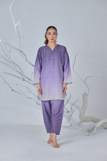 LULUSAR-SHEMOZ SILK 3 PIECE UNSTITCHED DRESS