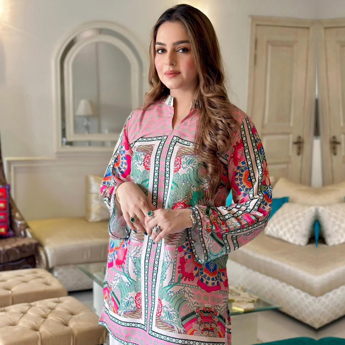 LULUSAR-SHEMOZ SILK 3 PIECE UNSTITCHED DRESS