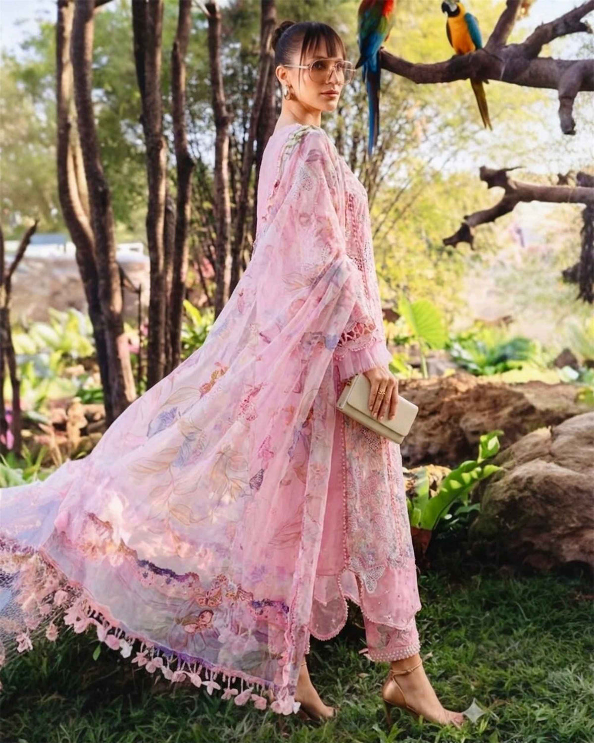 Maria.B Butterfly Lawn Embroidered 3 Piece