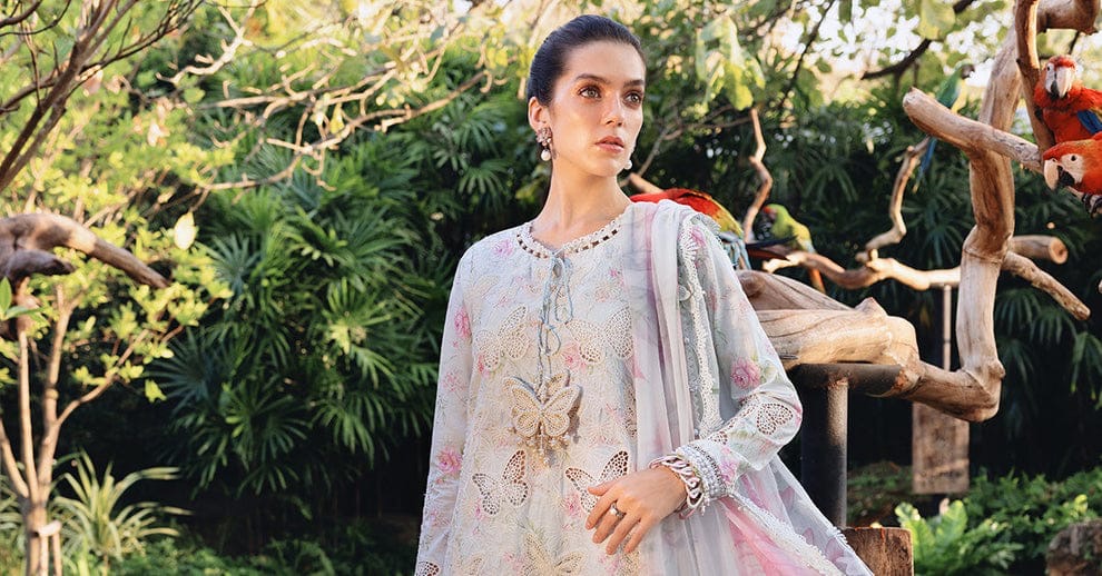 Maria.B Butterfly Lawn Embroidered 3 Piece
