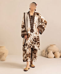 Shemoz Silk Printed With Printed Chiffon Dupatta 3 Piece