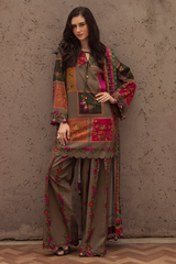 Shemoz Silk Printed With Printed Chiffon Dupatta 3 Piece