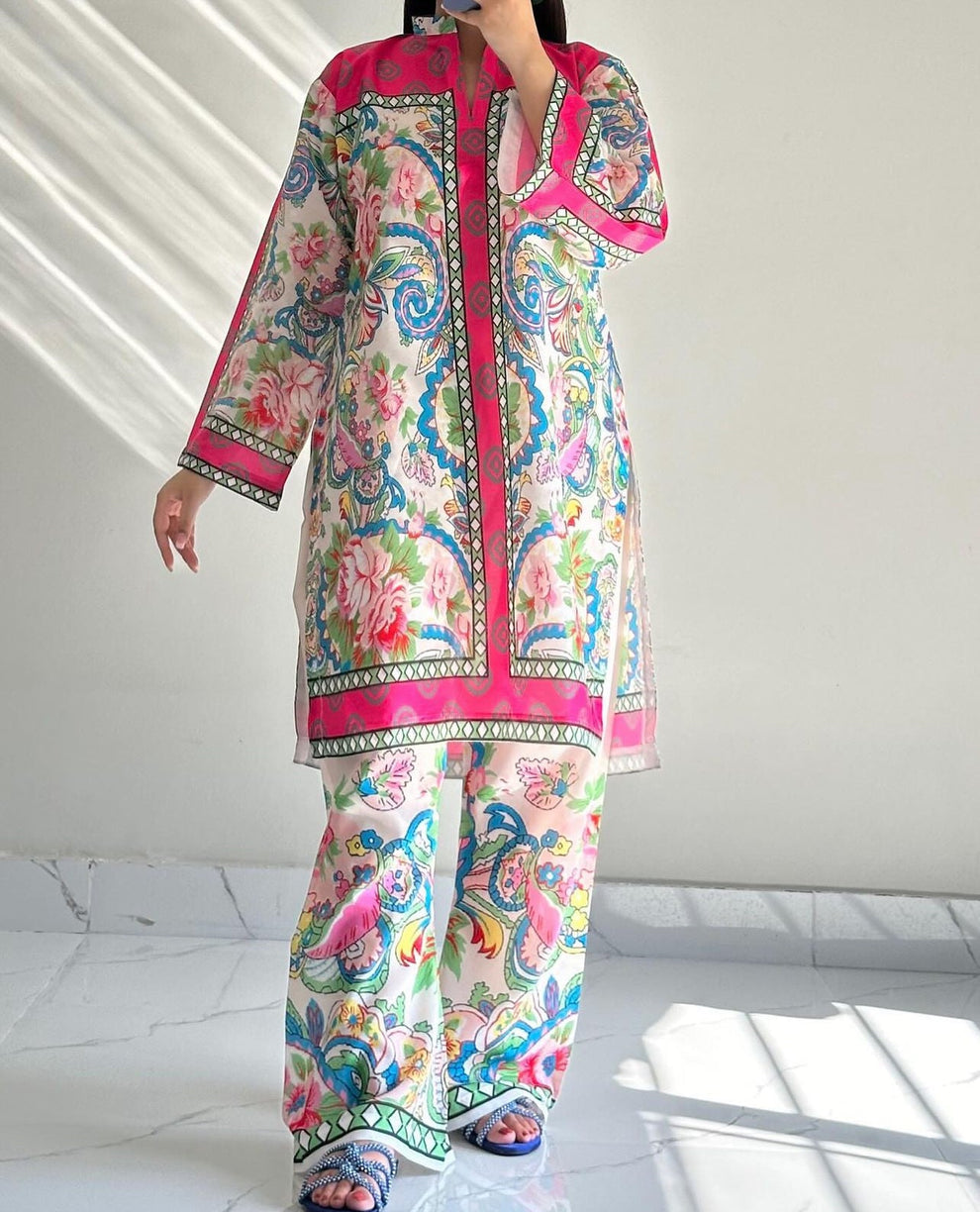 LULUSAR-SHEMOZ SILK 3 PIECE UNSTITCHED DRESS