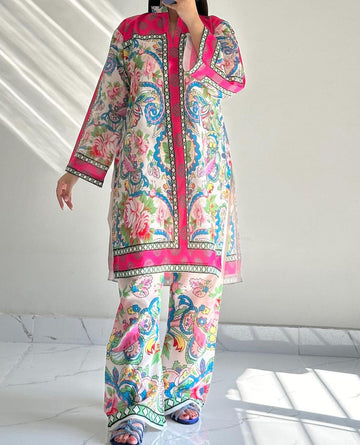 LULUSAR-SHEMOZ SILK 3 PIECE UNSTITCHED DRESS
