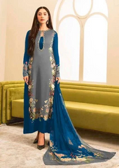 Shemoz Silk Printed With Printed Chiffon Dupatta 3 Piece