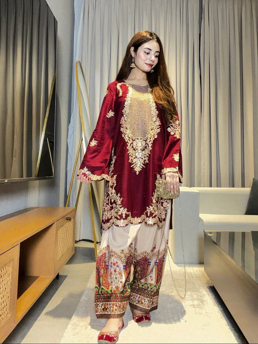Ethnic Brand Most popular Silk Design With Heavy Embroidery Premium Fabric Formal Unstitch 3Pc Dress