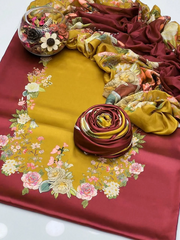 Shemoz Silk Printed With Printed Chiffon Dupatta 3 Piece