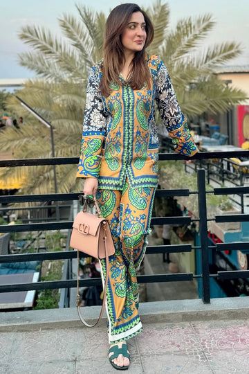 LULUSAR-SHEMOZ SILK 3 PIECE UNSTITCHED DRESS
