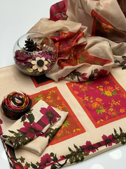 Shemoz Silk Printed With Printed Chiffon Dupatta 3 Piece
