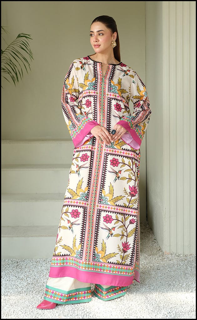 LULUSAR-SHEMOZ SILK 3 PIECE UNSTITCHED DRESS