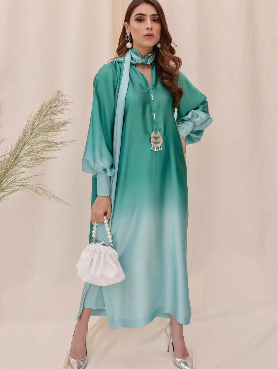 LULUSAR-SHEMOZ SILK 3 PIECE UNSTITCHED DRESS