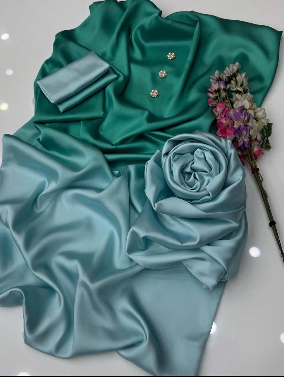 LULUSAR-SHEMOZ SILK 3 PIECE UNSTITCHED DRESS