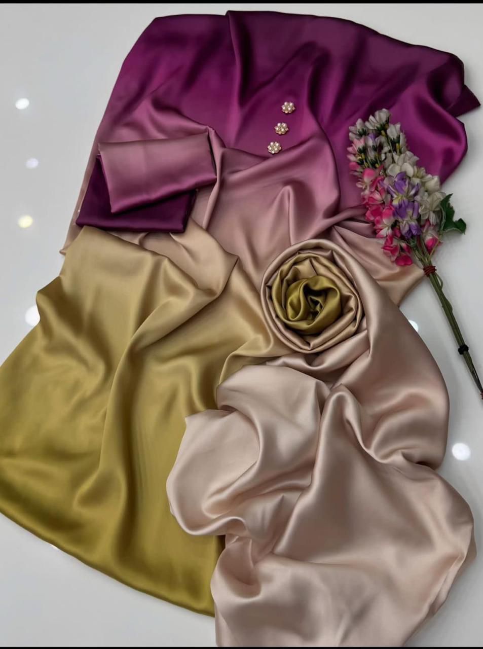 LULUSAR-SHEMOZ SILK 3 PIECE UNSTITCHED DRESS