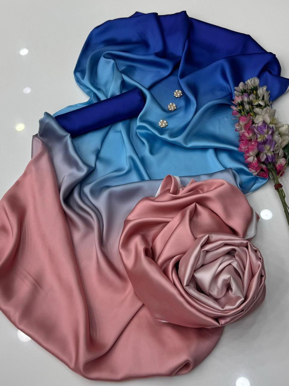 LULUSAR-SHEMOZ SILK 3 PIECE UNSTITCHED DRESS