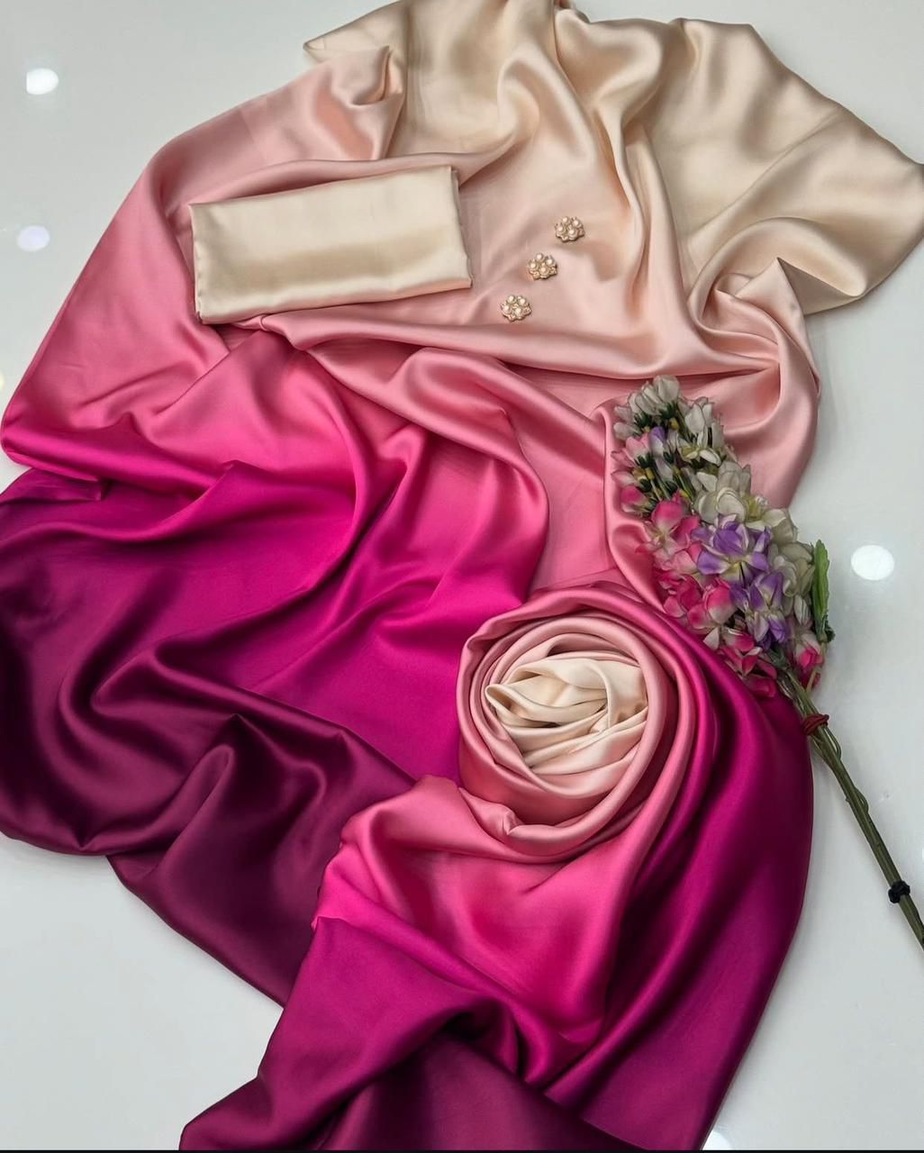 LULUSAR-SHEMOZ SILK 3 PIECE UNSTITCHED DRESS