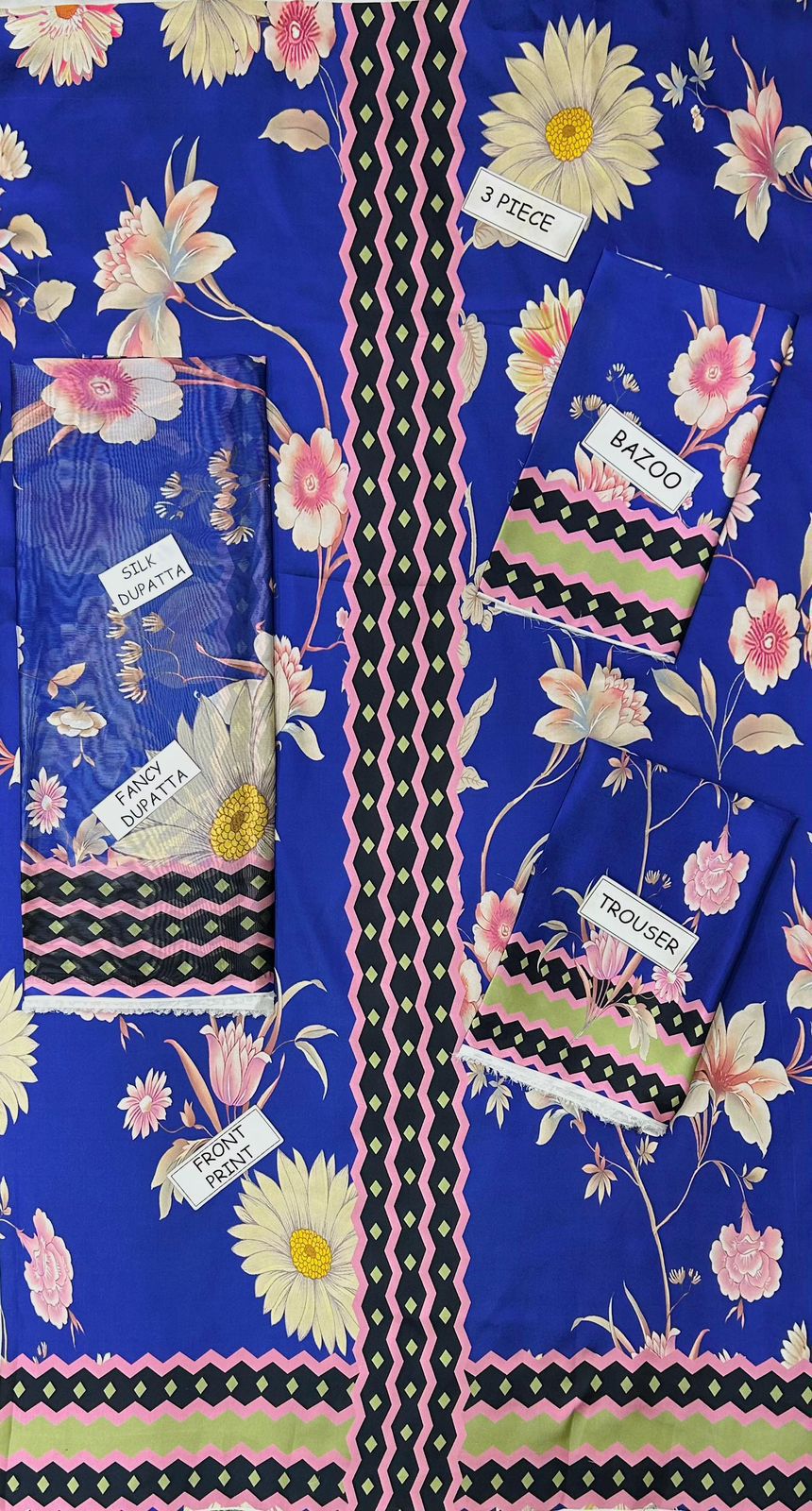 LULUSAR-SHEMOZ SILK 3 PIECE UNSTITCHED DRESS