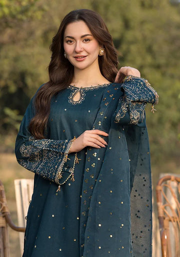 QALAMKAR - MOST HIT EMB DHANAK 3 PIECE DRESS
