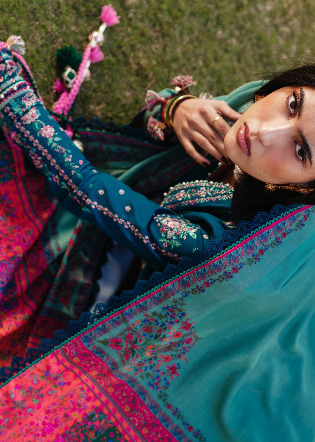 HANIA AMIR - MOST HIT EMB DHANAK 3 PIECE DRESS