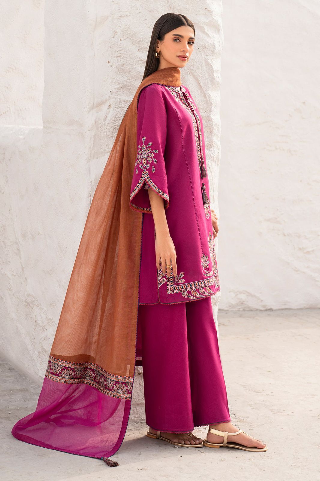 KHUDA BAKHSH - MOST HIT EMB DHANAK 3 PIECE DRESS