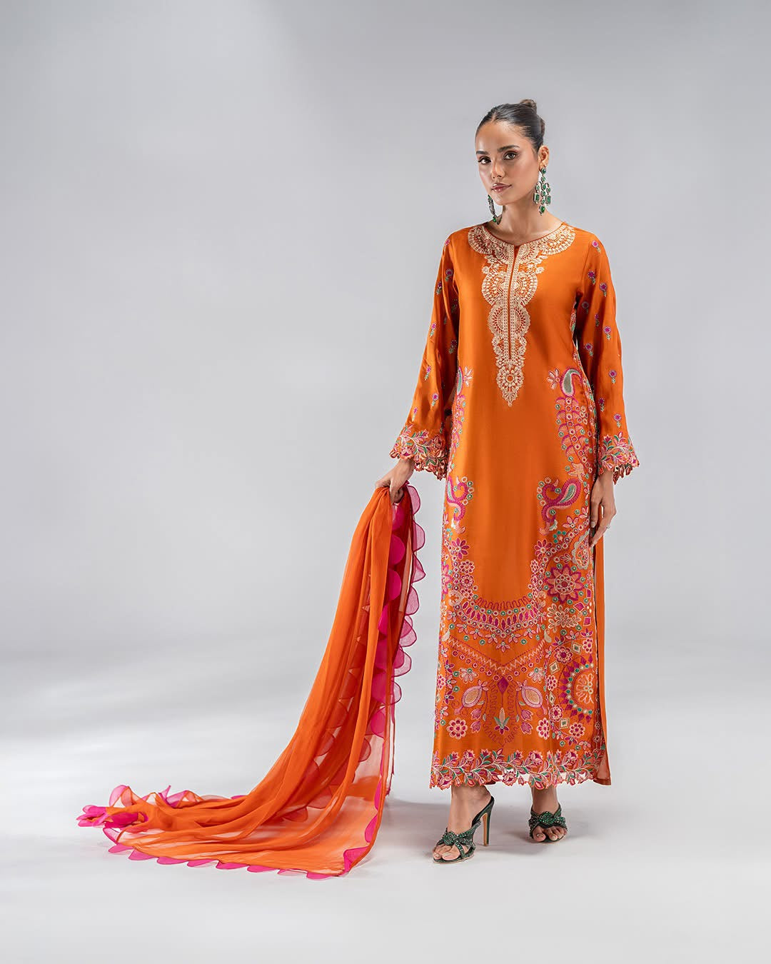 LULUSAR-SHEMOZ SILK 3 PIECE UNSTITCHED DRESS