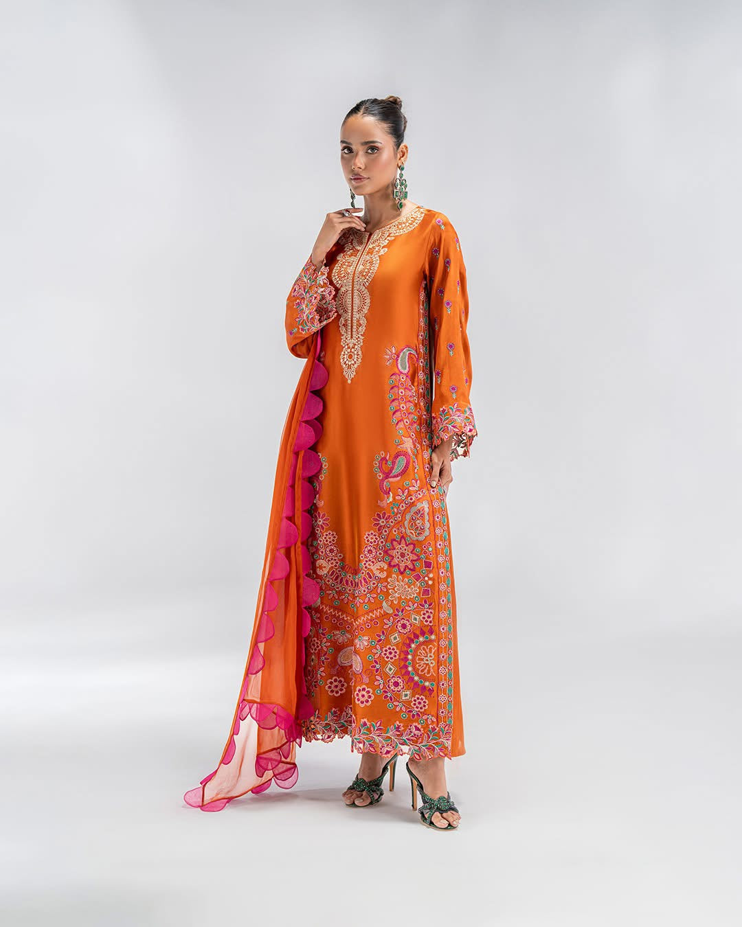 LULUSAR-SHEMOZ SILK 3 PIECE UNSTITCHED DRESS