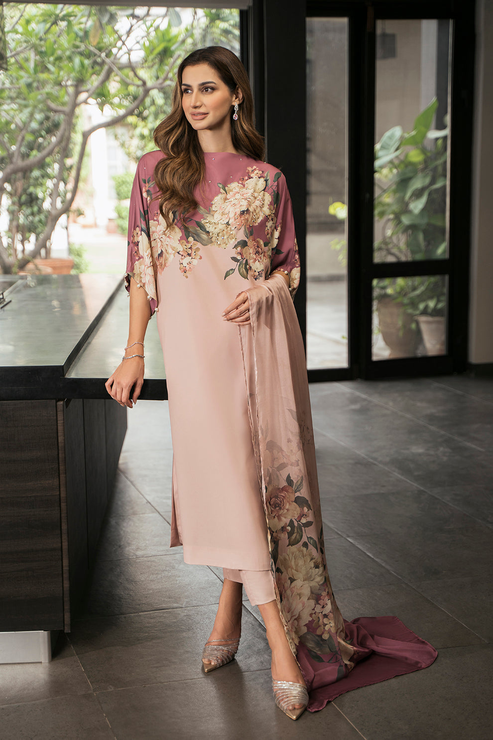 LULUSAR-SHEMOZ SILK 3 PIECE UNSTITCHED DRESS