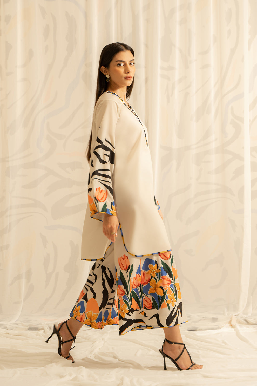 LULUSAR-SHEMOZ SILK 3 PIECE UNSTITCHED DRESS