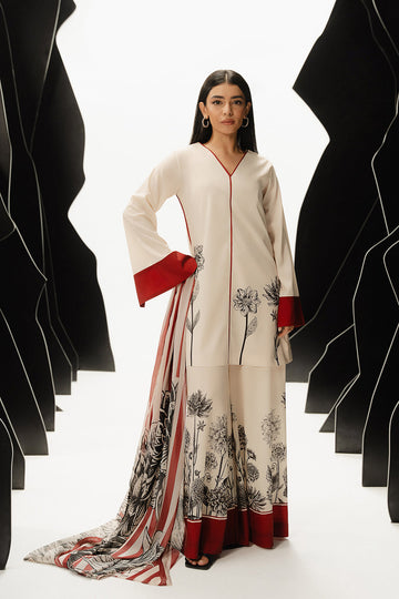 LULUSAR-SHEMOZ SILK 3 PIECE UNSTITCHED DRESS