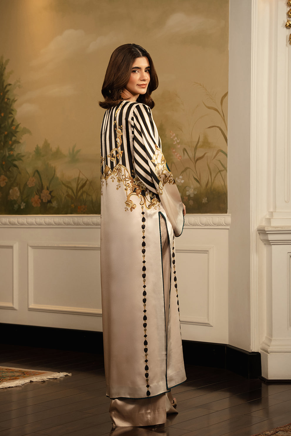 LULUSAR-SHEMOZ SILK 3 PIECE UNSTITCHED DRESS