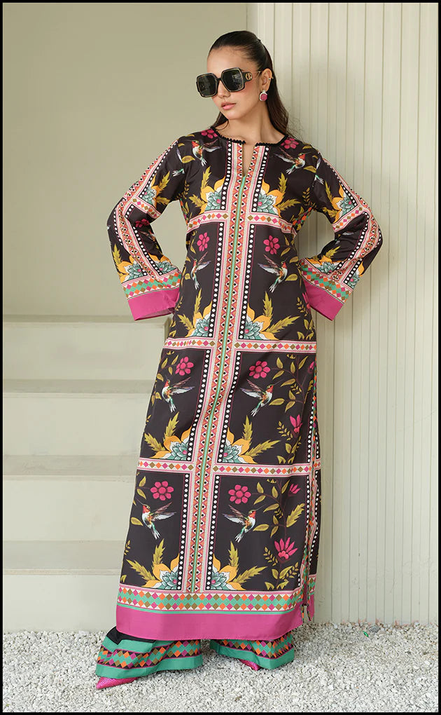 LULUSAR-SHEMOZ SILK 3 PIECE UNSTITCHED DRESS