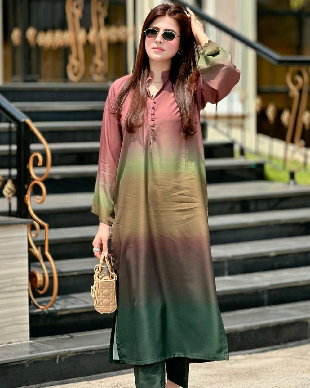 LULUSAR-SHEMOZ SILK 3 PIECE UNSTITCHED DRESS