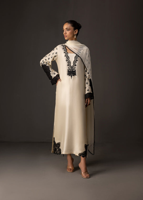 LULUSAR-SHEMOZ SILK 3 PIECE UNSTITCHED DRESS