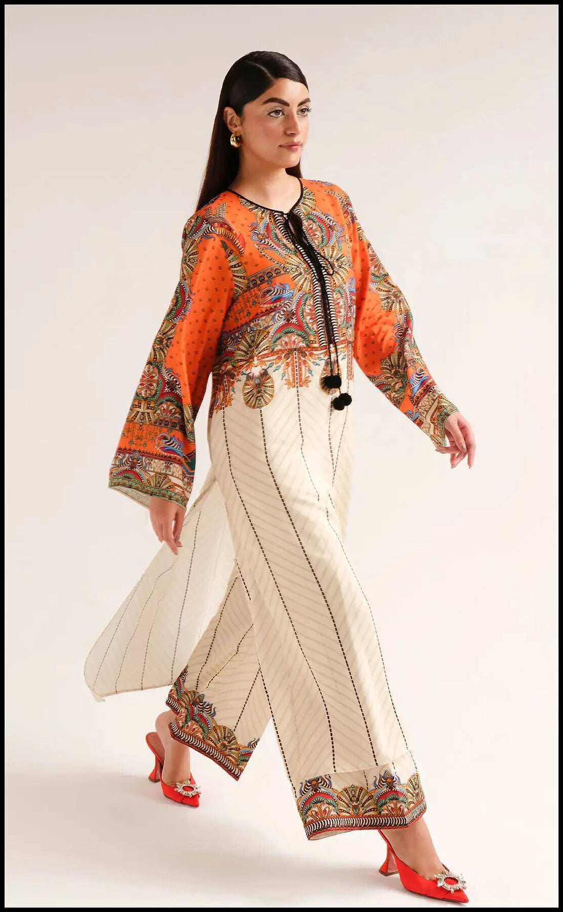 LULUSAR-SHEMOZ SILK 3 PIECE UNSTITCHED DRESS