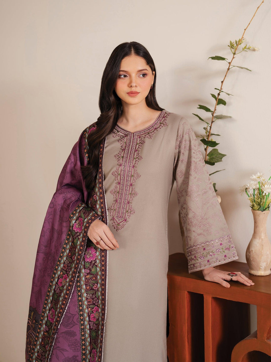 MARIA B - MOST HIT EMB DHANAK 3PC UNSTITCHED COLLECTION