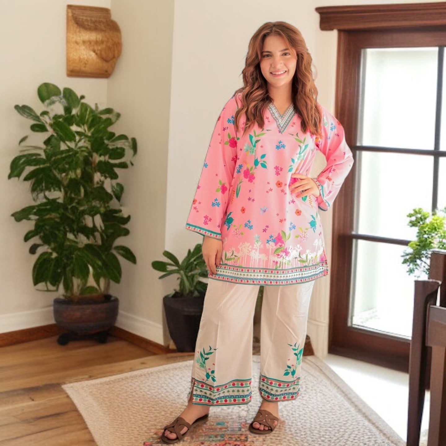 LULUSAR-SHEMOZ SILK 3 PIECE UNSTITCHED DRESS