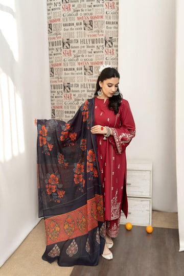 URGE - MOST HIT EMB DHANAK 3PC UNSTITCHED COLLECTION