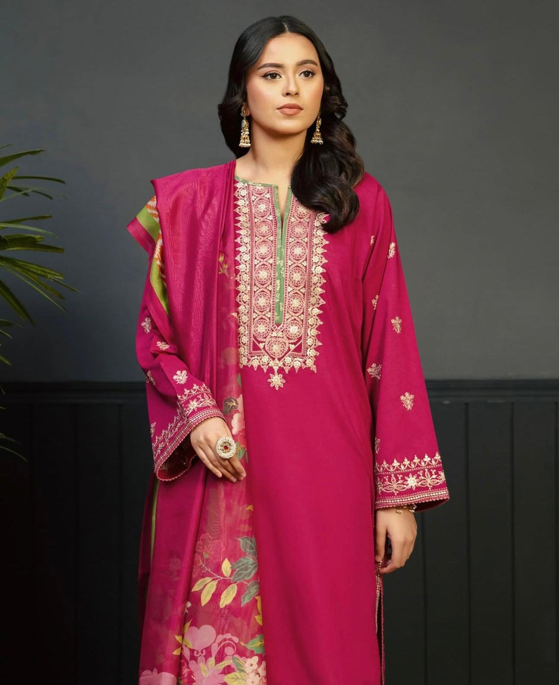 KUKUM - MOST HIT EMB DHANAK 3PC UNSTITCHED COLLECTION