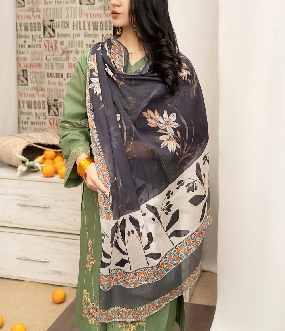 (URGE - MOST HIT EMB DHANAK 3PC UNSTITCHED COLLECTION