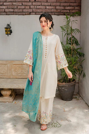 ASLING - MOST HIT EMB DHANAK 3PC UNSTITCHED COLLECTION